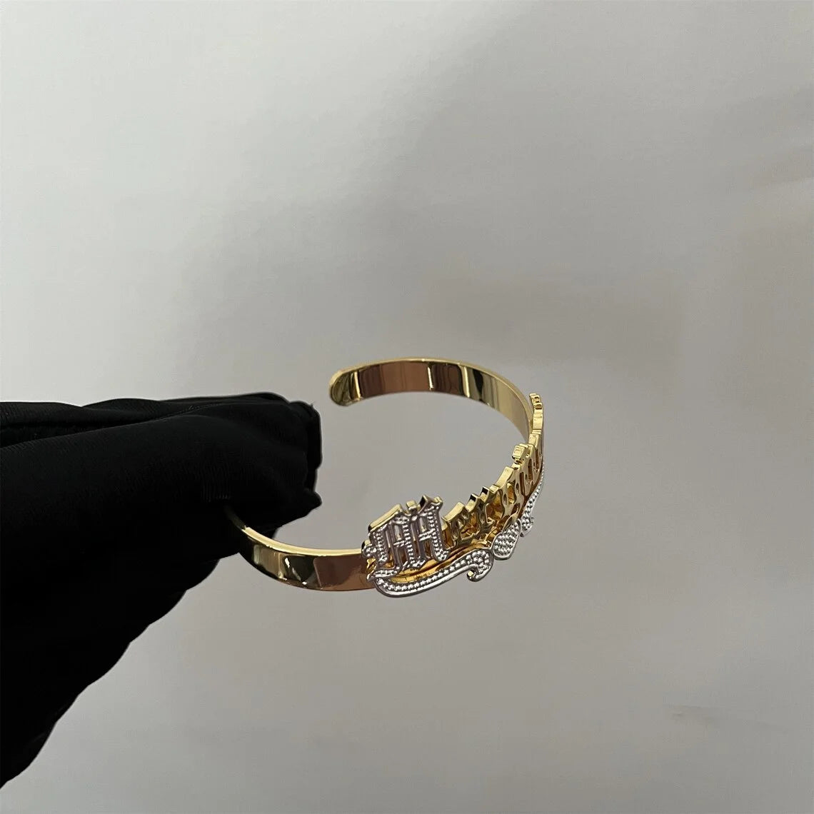 Zciti Double Plating Bracelets Custom Name Bracelet Stainless Steel Jewelry Couple Bracelet  For Women  Personalized Gift
