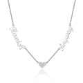 Zciti Personalized Customized Multi-Name Necklace Shan Love Stone Pendant Stainless Steel Jewelry Mother'S Day Gift