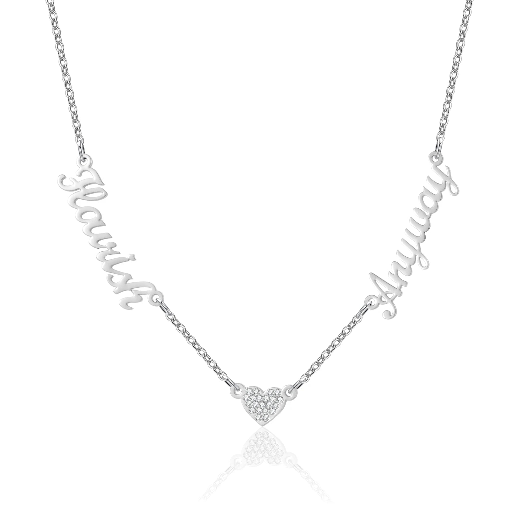 Zciti Personalized Customized Multi-Name Necklace Shan Love Stone Pendant Stainless Steel Jewelry Mother'S Day Gift