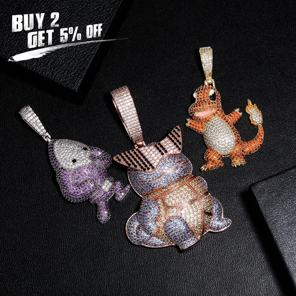 JINAO Fashion Necklaces 2022 NEW Animal Series Pendants High Quality AAA+ Ice Cravejado Cubic Zircon Men and Women Jewelry