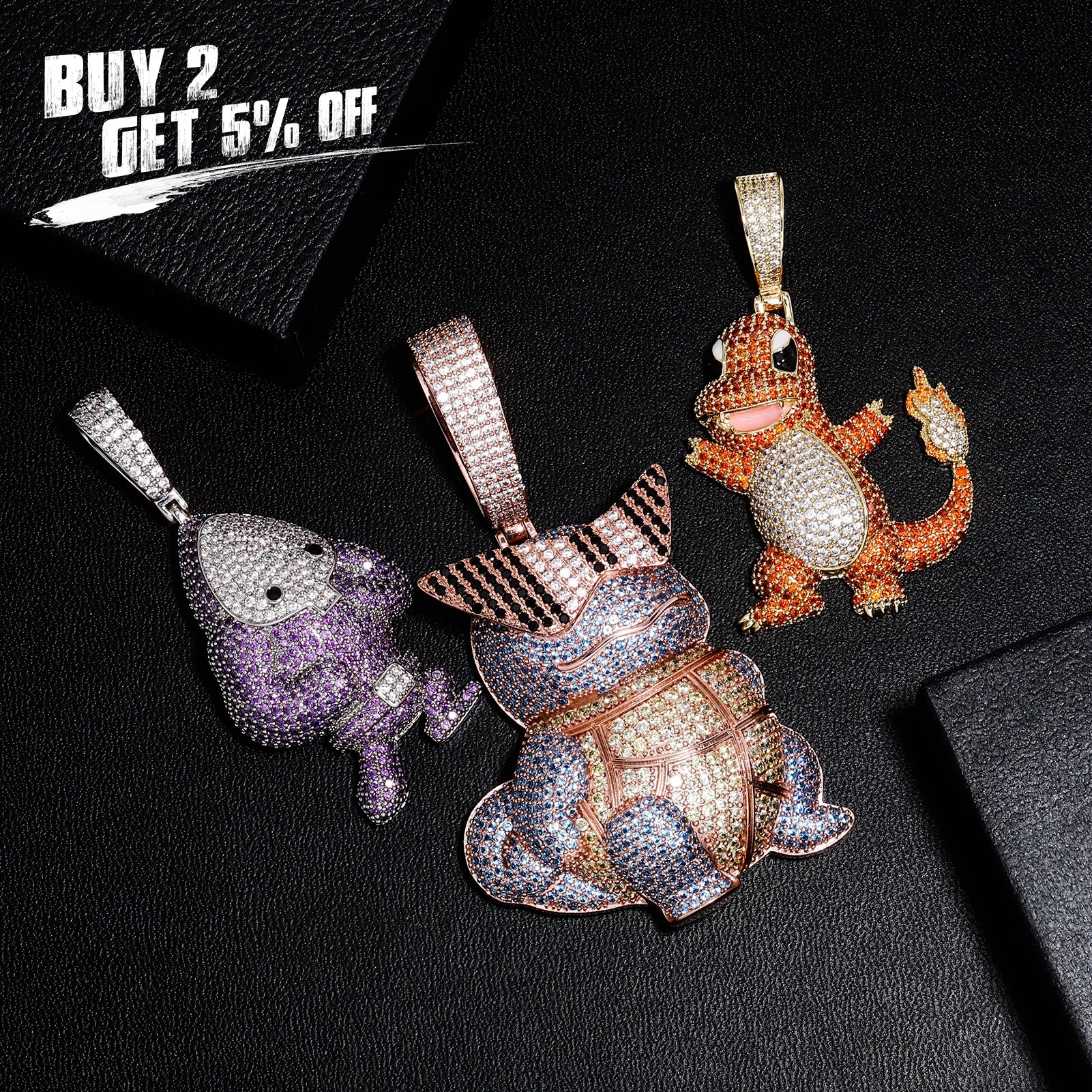 JINAO Fashion Necklaces 2022 NEW Animal Series Pendants High Quality AAA+ Ice Cravejado Cubic Zircon Men and Women Jewelry