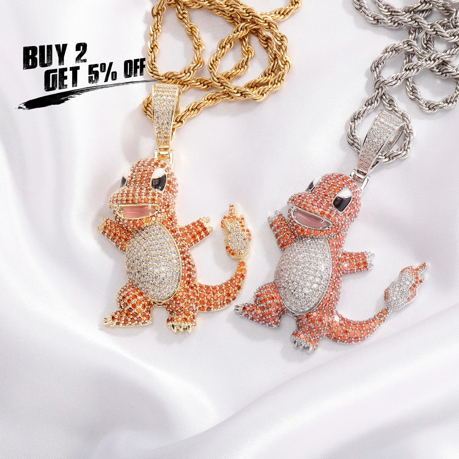 JINAO Fashion Necklaces 2022 NEW Animal Series Pendants High Quality AAA+ Ice Cravejado Cubic Zircon Men and Women Jewelry